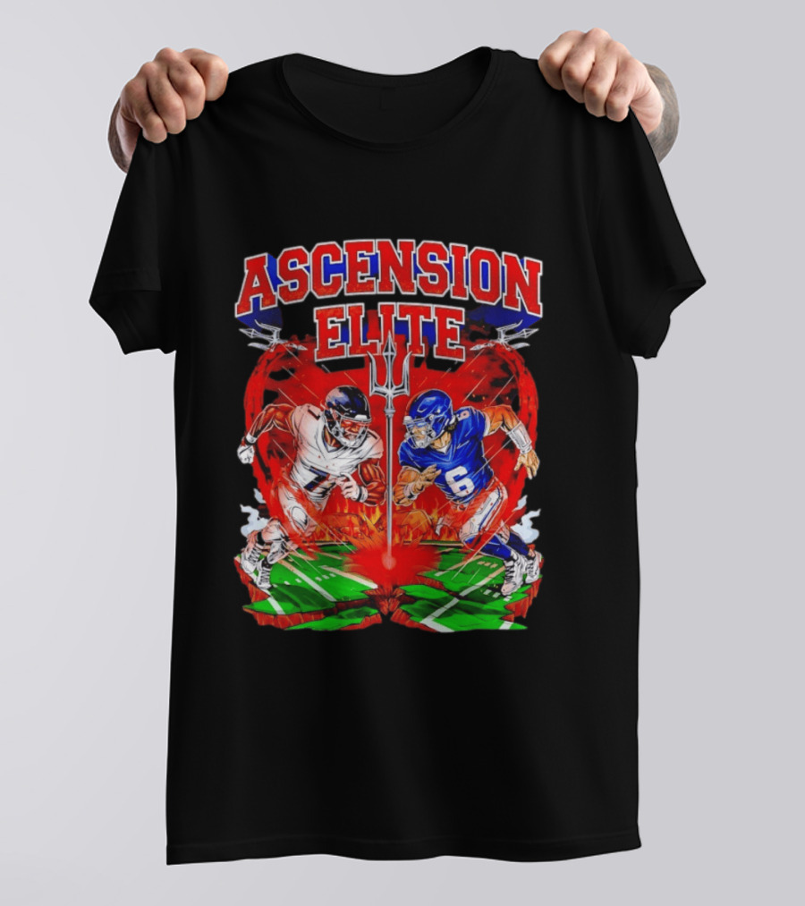 Ascension Elite Football Players Trident Fire Field Face Off T-Shirt