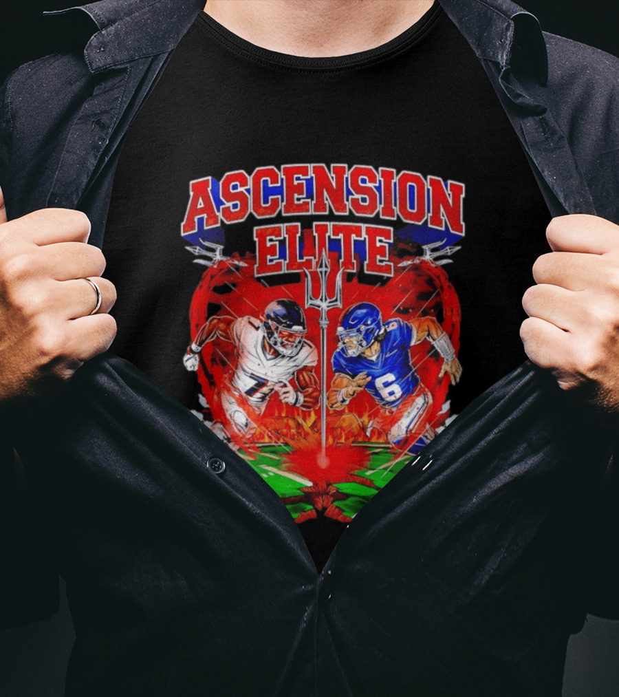 Ascension Elite Football Players Trident Fire Field Face Off T-Shirt
