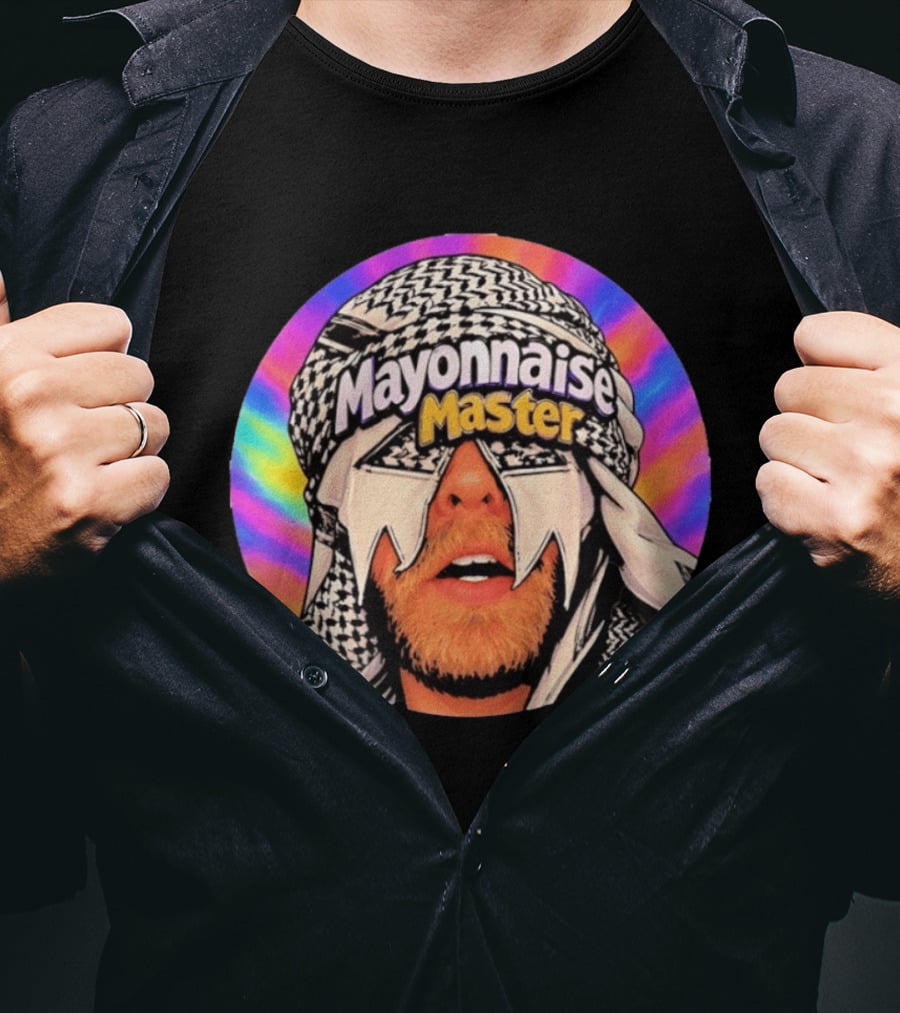 Mayonnaise Master Psychedelic Headwear Humor T-Shirt