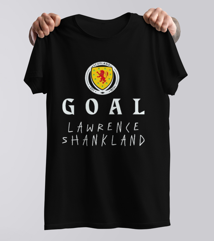 Goal Lawrence Shankland Scotland National Football Team Est 1873 Lion Crest T-Shirt