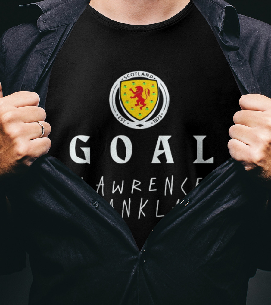 Goal Lawrence Shankland Scotland National Football Team Est 1873 Lion Crest T-Shirt