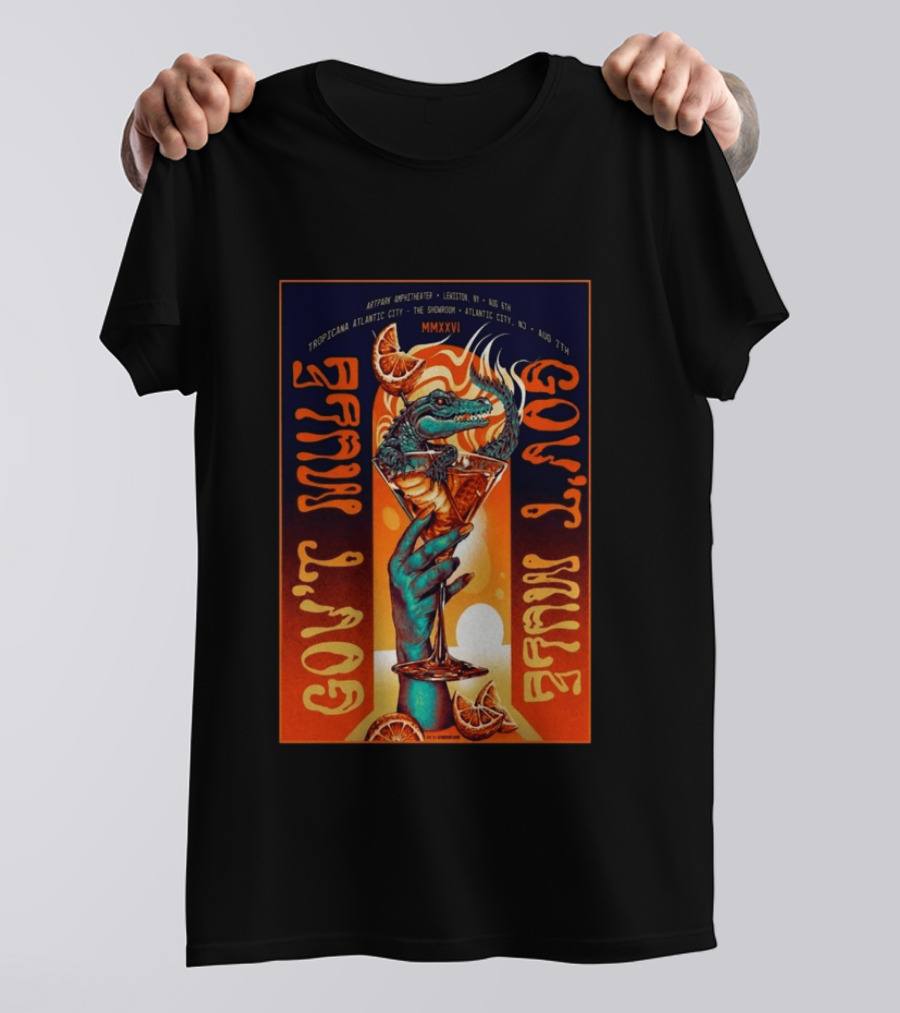 Gov't Mule Artpark Amphitheater Lewiston NY August 5 2026 Alligator Cocktail Tropicana Atlantic City August 7 MMXXVI T-Shirt