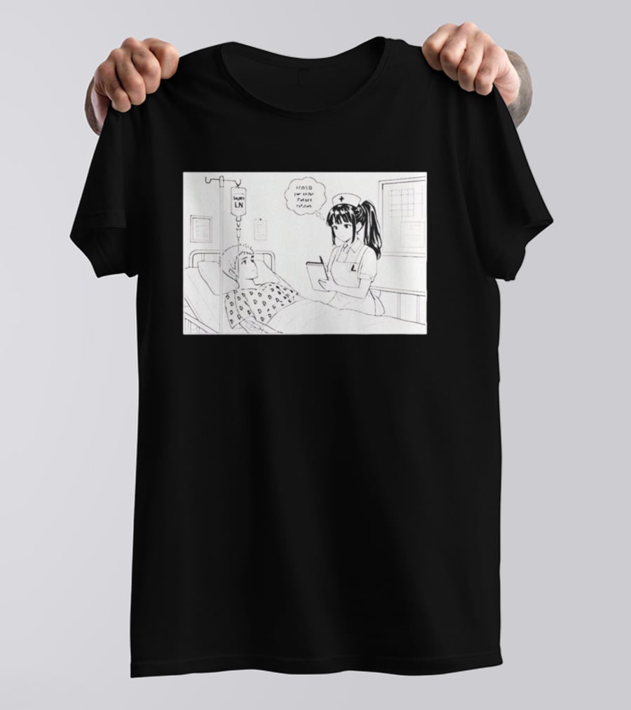 Nurse Manga Style Hospital Scene With Patient And IV Drip T-Shirt