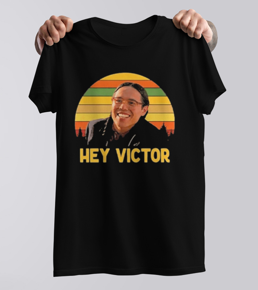 Hey Victor Thomas Builds The Fire Smoke Signals Retro Rainbow T-Shirt