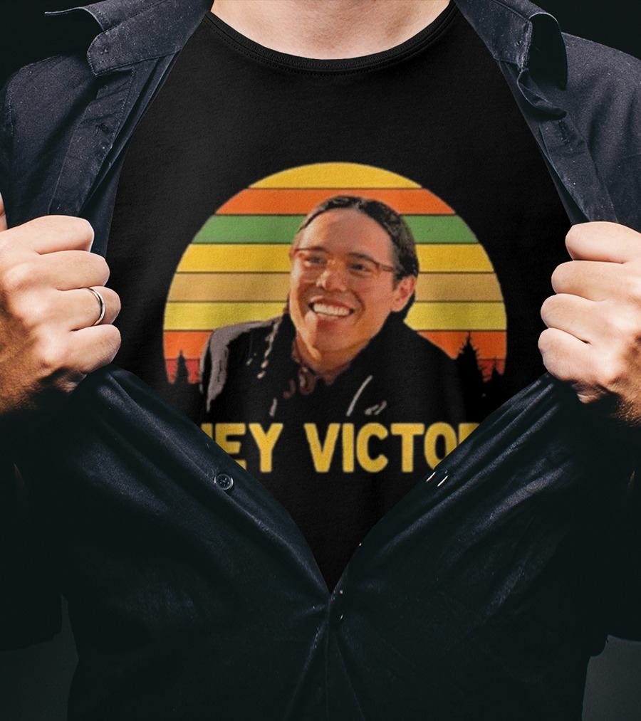 Hey Victor Thomas Builds The Fire Smoke Signals Retro Rainbow T-Shirt