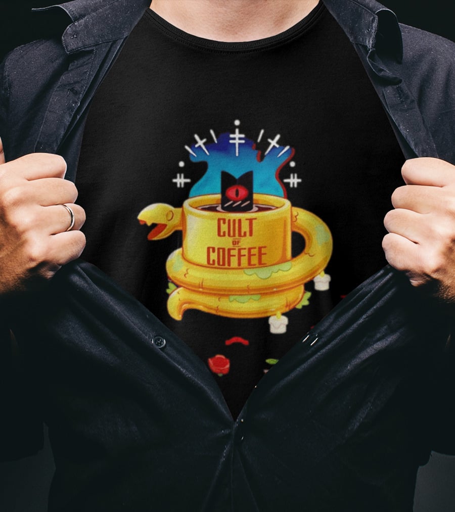Cult Of Coffee Occult Snake Candle Witchcraft Cup T-Shirt
