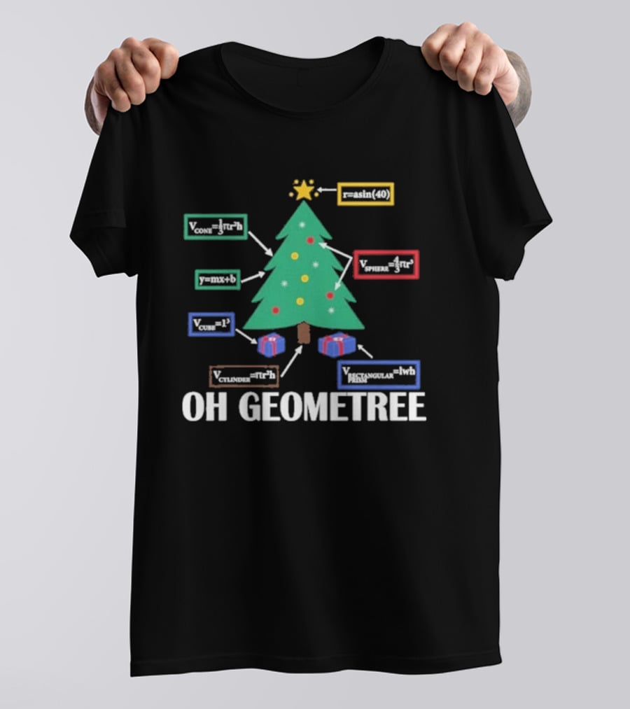 Oh Geometree Christmas Math Teacher Holiday Humor Educational T-Shirt
