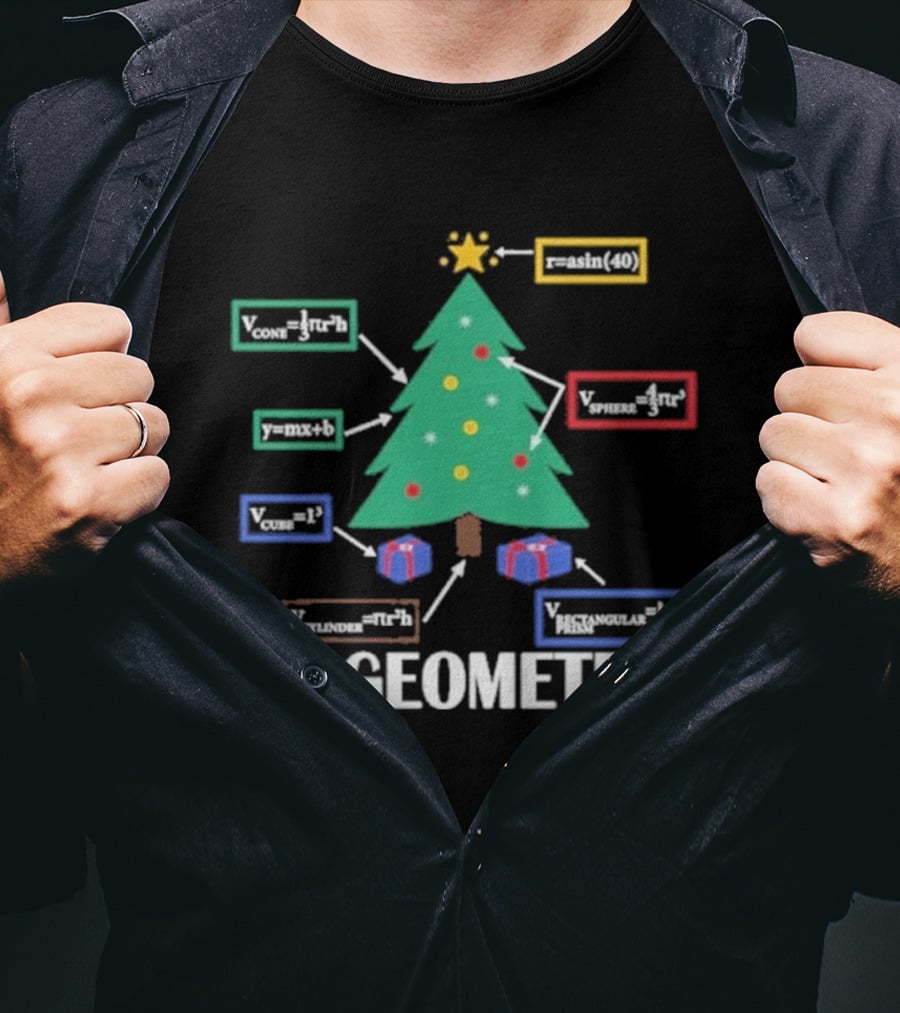 Oh Geometree Christmas Math Teacher Holiday Humor Educational T-Shirt