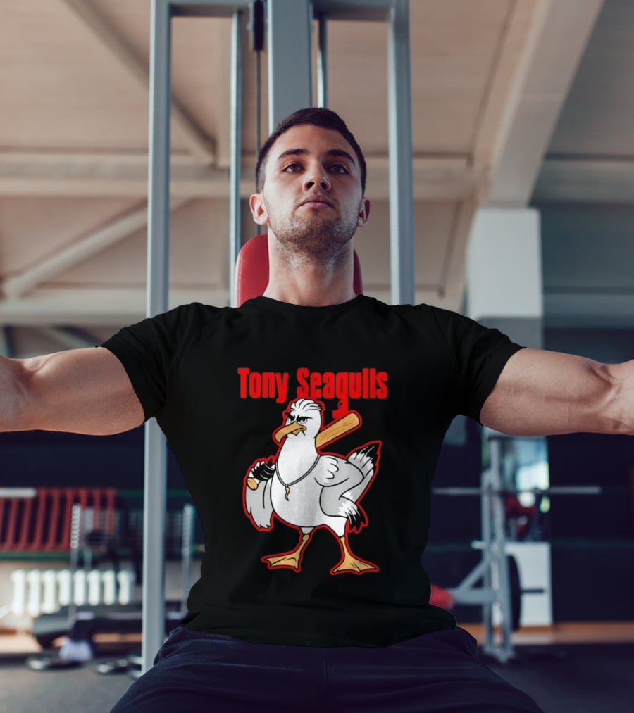 Tony Seagulls Mobster Bird Seagull Mafia T-Shirt