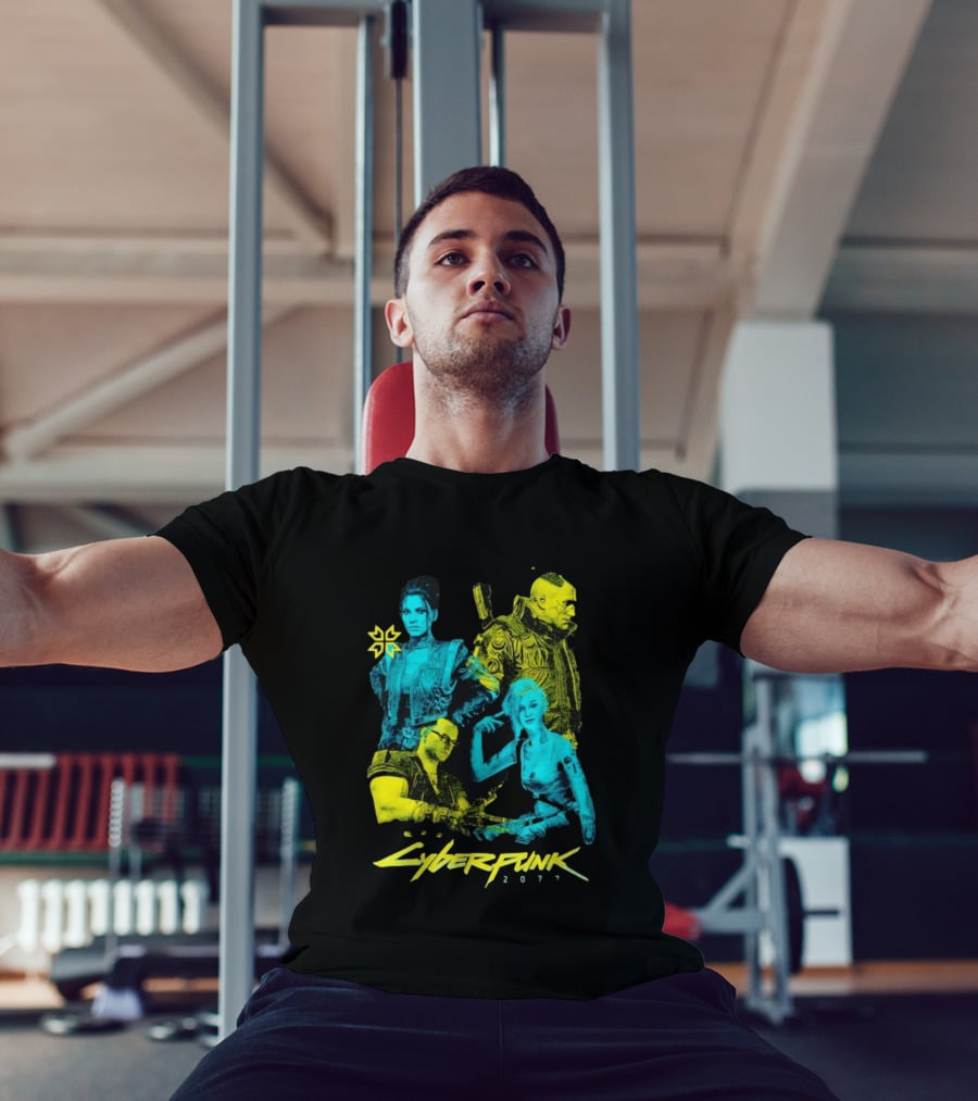 Cyberpunk 2077 Characters And Logo Video Game Merchandise T-Shirt