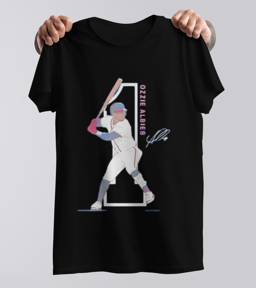 Ozzie Albies Atlanta Braves MLB Baseball Player Signature Edition T-Shirt