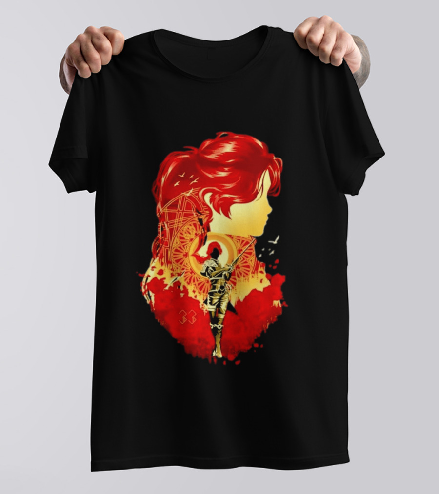 Paintress Expeditioner Red Haired Warrior Emblem 33 Discovery T-Shirt