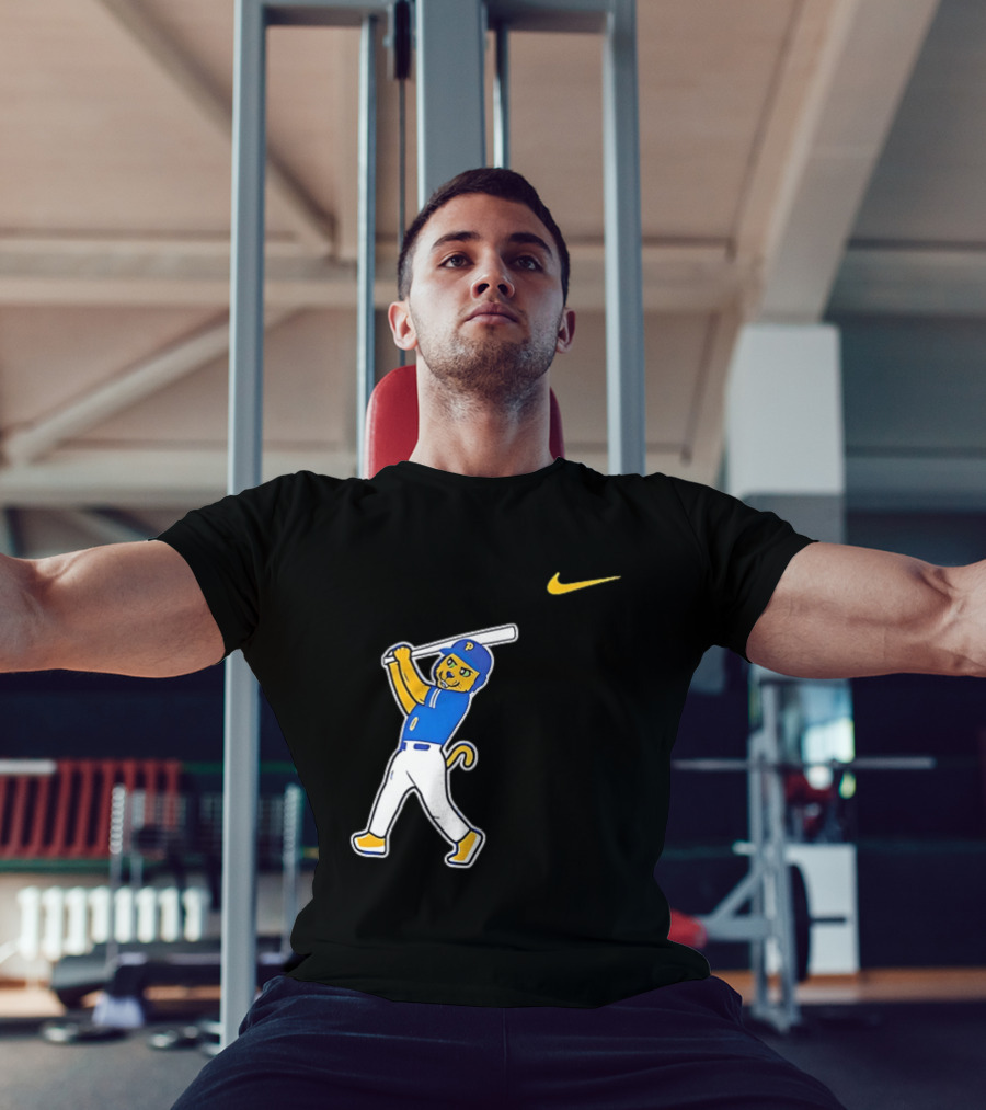 Pittsburgh Panthers Baseball Cartoon Mascot Batter Nike Sportswear T-Shirt