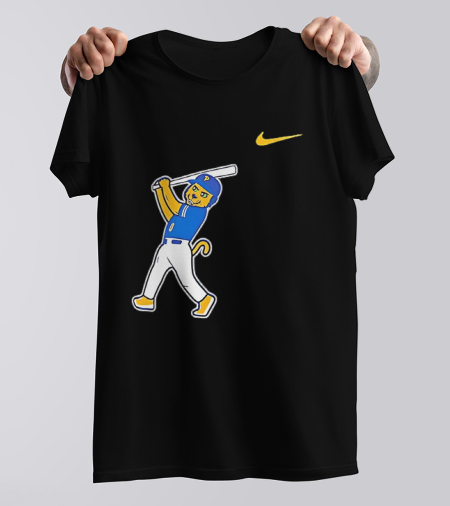 Pittsburgh Panthers Baseball Cartoon Mascot Batter Nike Sportswear T-Shirt