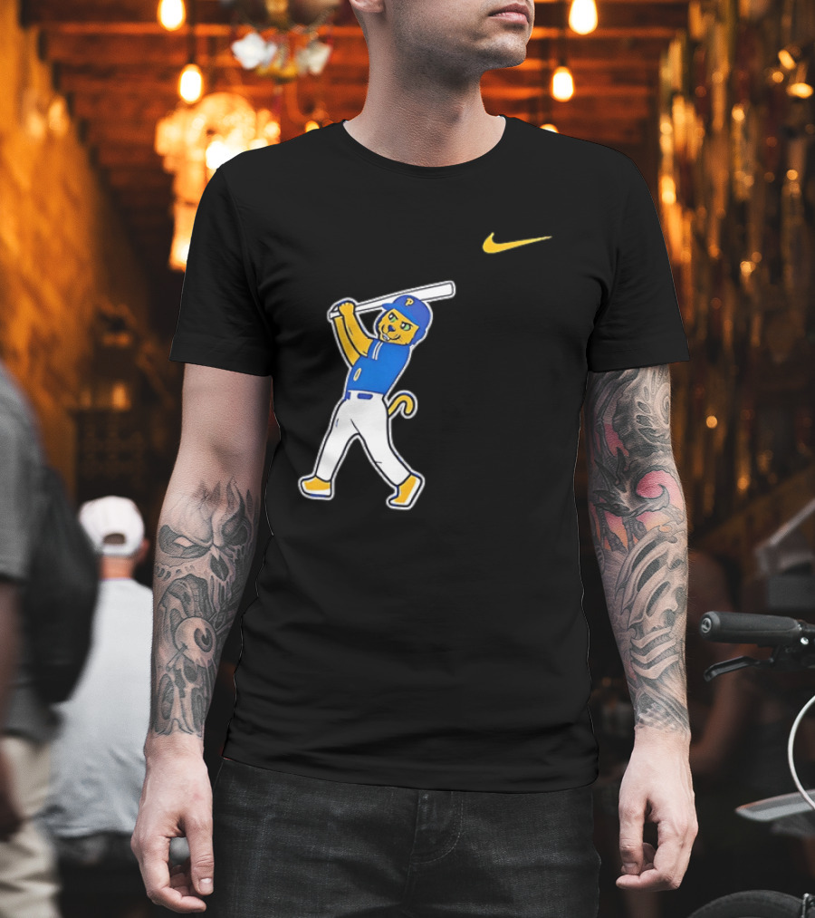 Pittsburgh Panthers Baseball Cartoon Mascot Batter Nike Sportswear T-Shirt