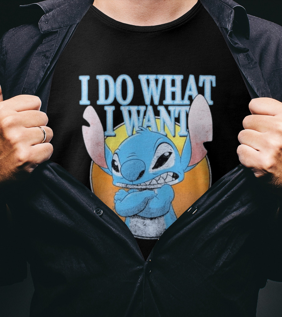 Disney Lilo And Stitch Men's Stitch I Do What I Want Vintage Look T-Shirt