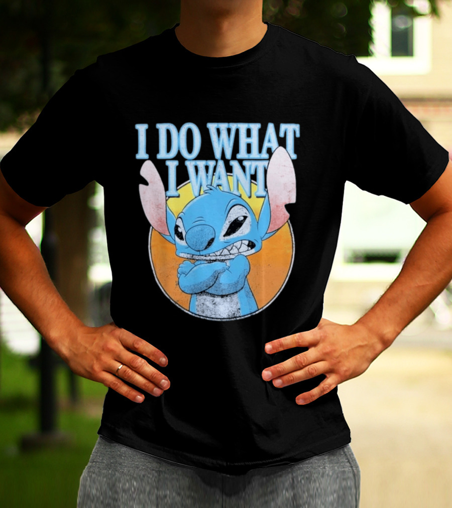 Disney Lilo And Stitch Men's Stitch I Do What I Want Vintage Look T-Shirt