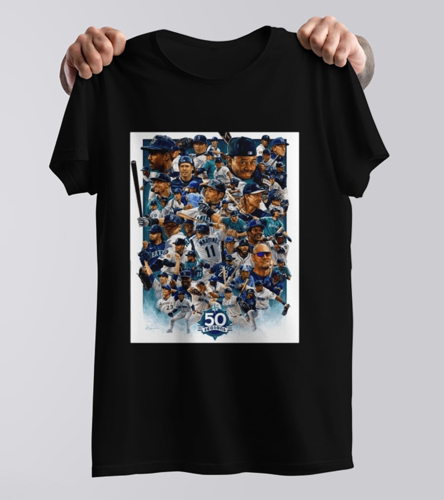 50 Seasons Presenting The Greatest Mariners Players Of All Time T-Shirt