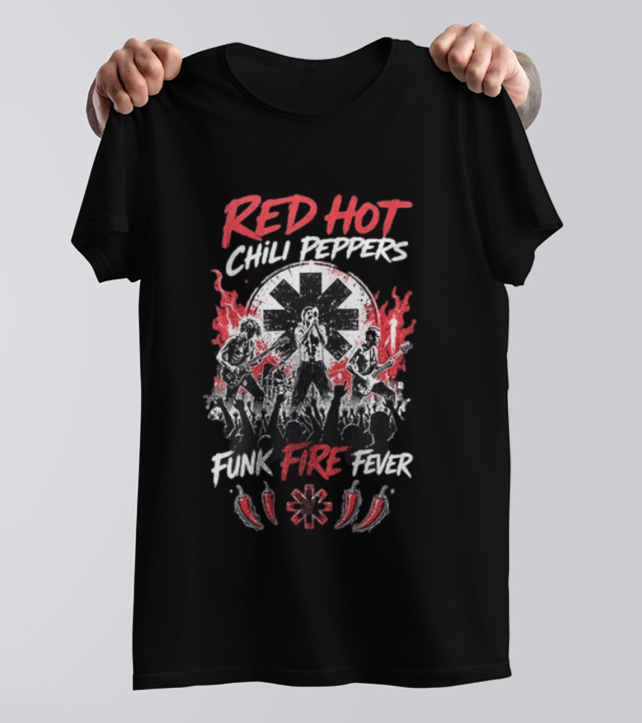 Red Hot Chili Peppers Funk Fire Fever Band Concert T-Shirt
