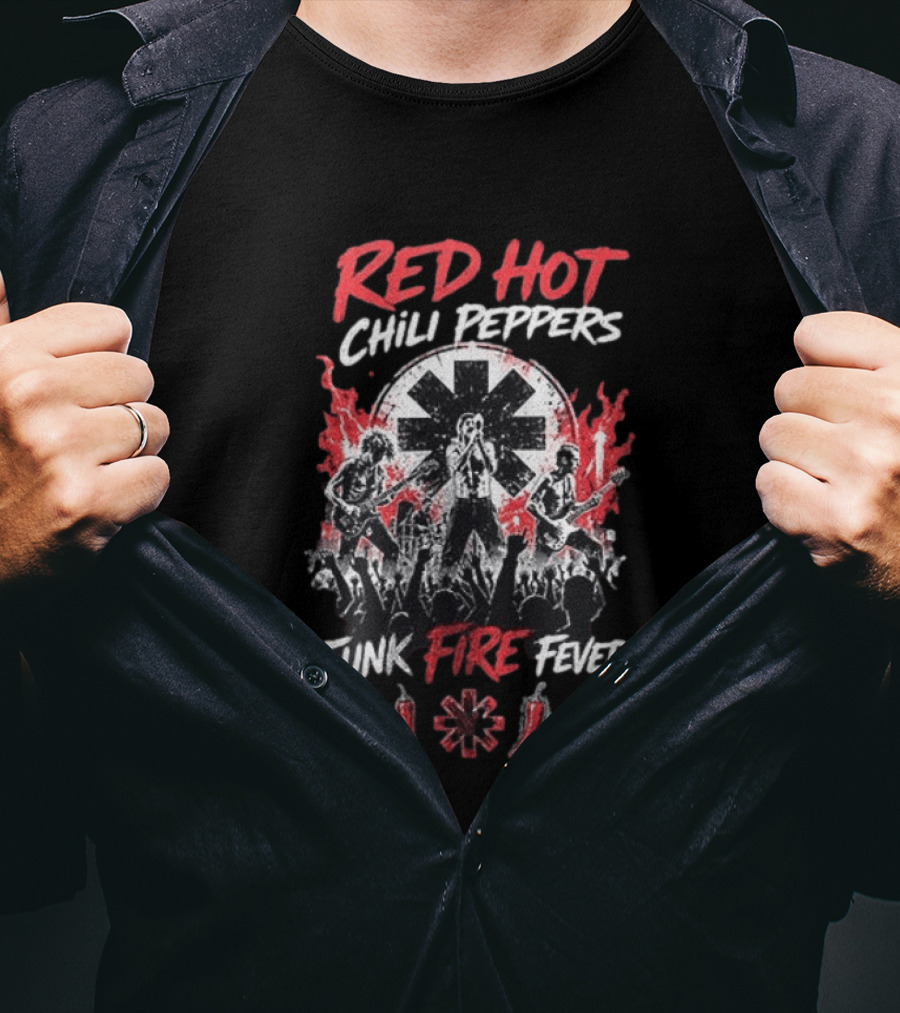 Red Hot Chili Peppers Funk Fire Fever Band Concert T-Shirt