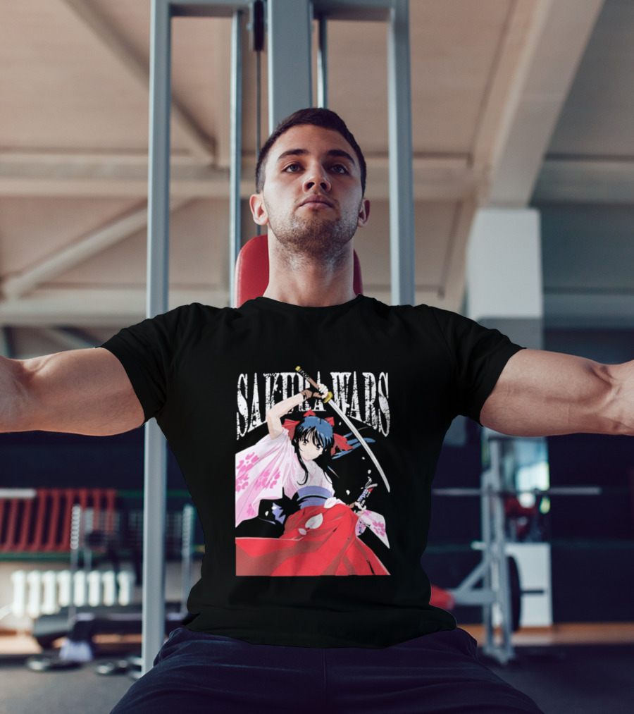 Sakura Wars Distressed Anime Samurai Girl With Katana T-Shirt