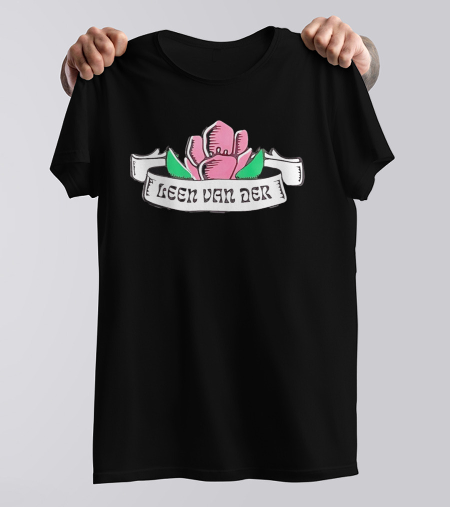 Leen Van Der Pink Flower Banner T-Shirt