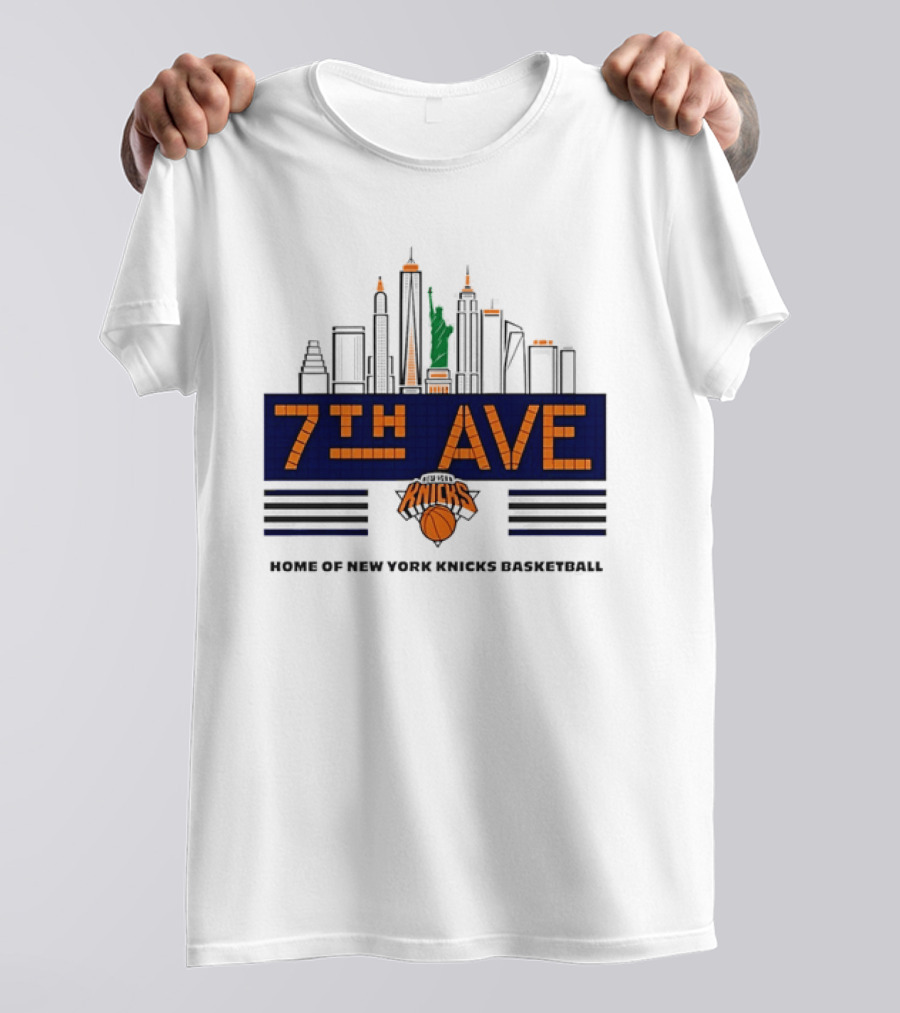 7th Ave New York Knicks Basketball Skyline T-Shirt