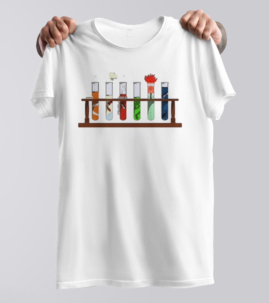 Beaker The Muppets Lab Test Tubes Rack Chemistry Experiment T-Shirt