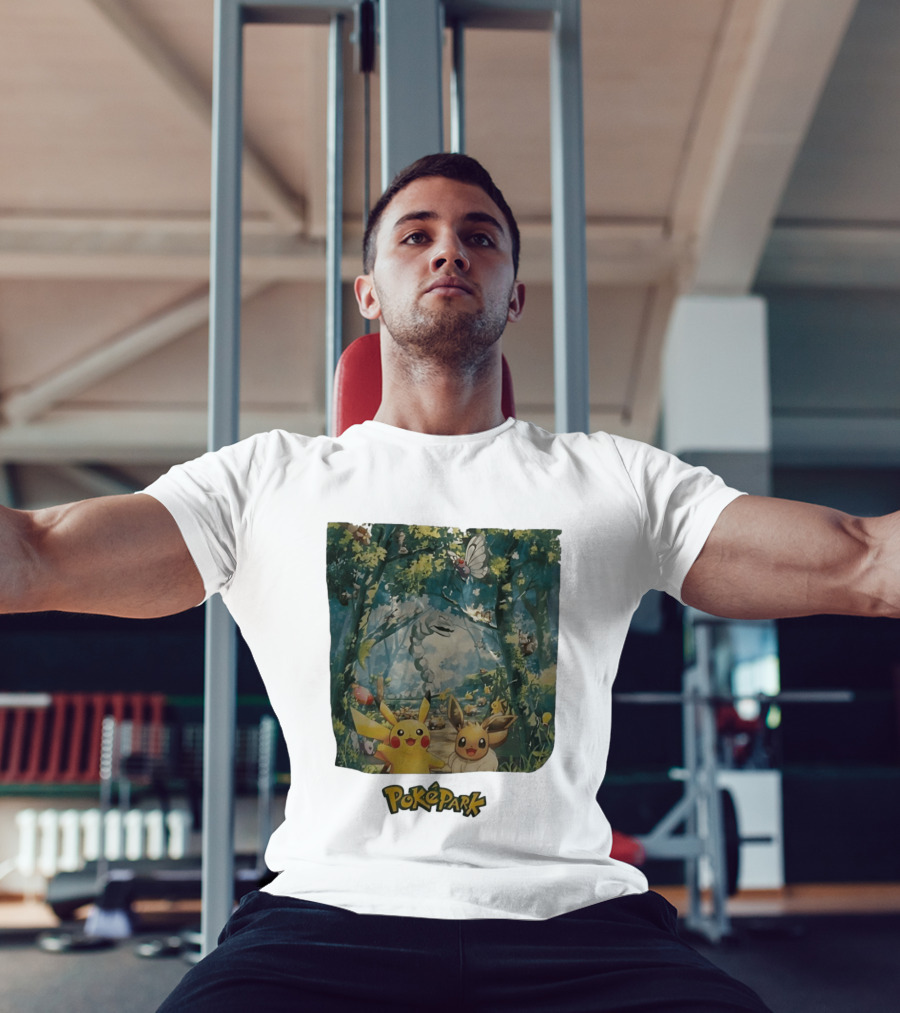 Pikachu Eevee PokéPark Kanto Forest Onix Butterfree Scene T-Shirt