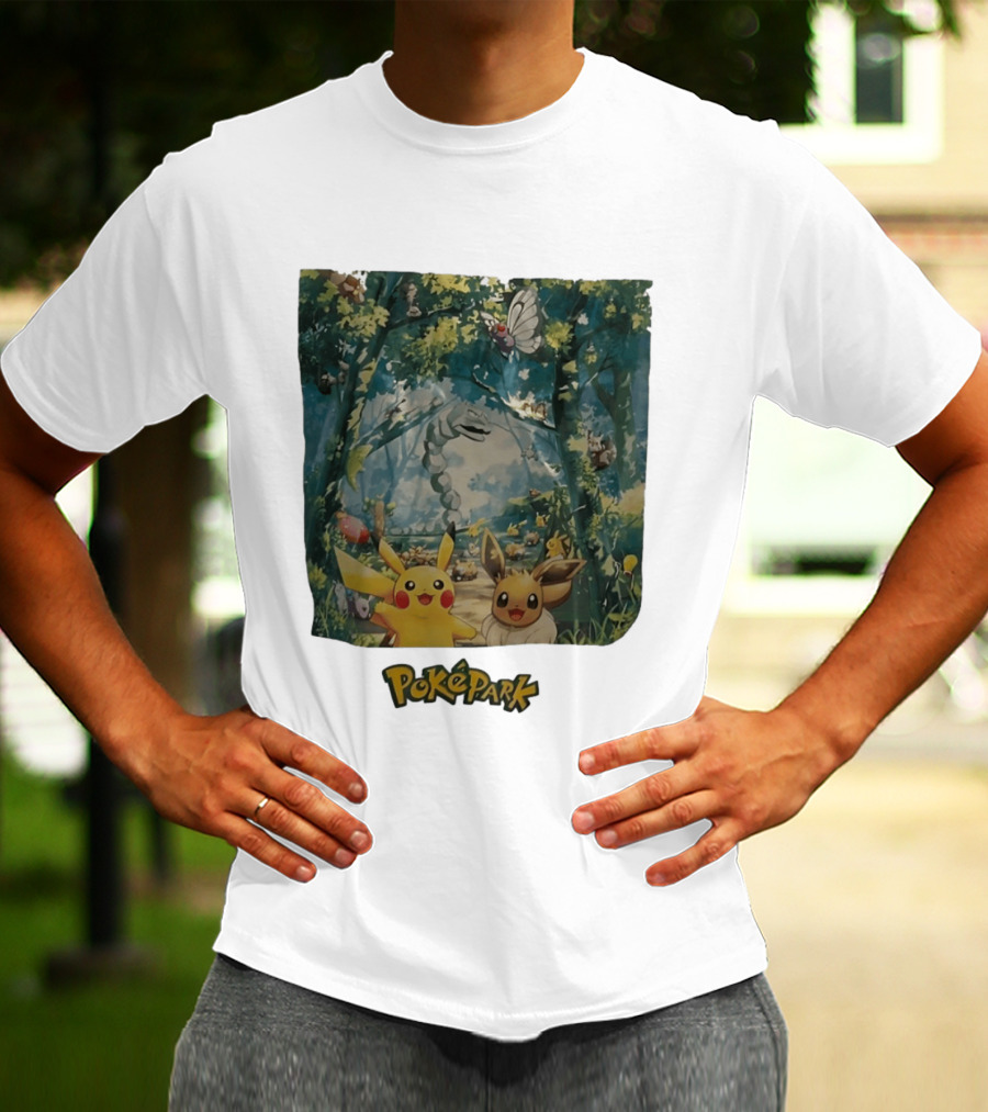 Pikachu Eevee PokéPark Kanto Forest Onix Butterfree Scene T-Shirt