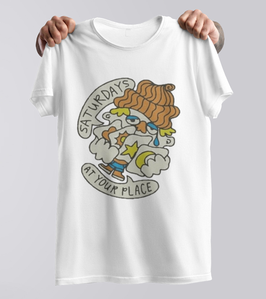 Saturdays At Your Place Cartoon Character With Beanie T-Shirt