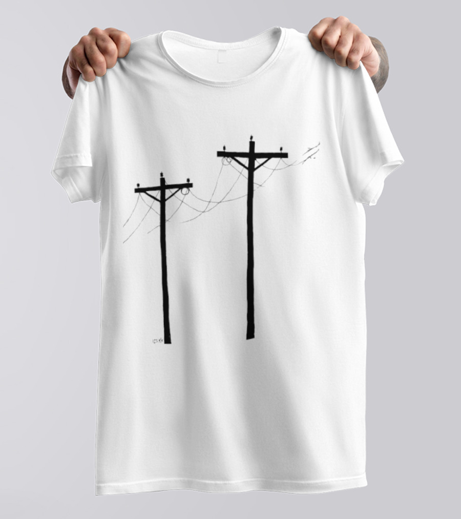 Electric Utility Power Poles 125 Kv With Soft Print T-Shirt