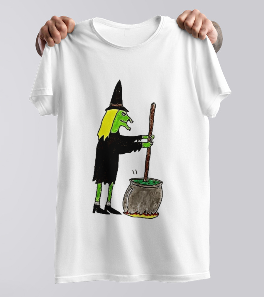 Witch Stirring Cauldron Soup Season Halloween Magic T-Shirt