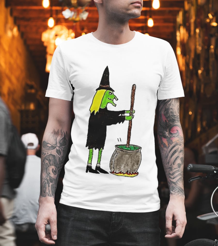 Witch Stirring Cauldron Soup Season Halloween Magic T-Shirt