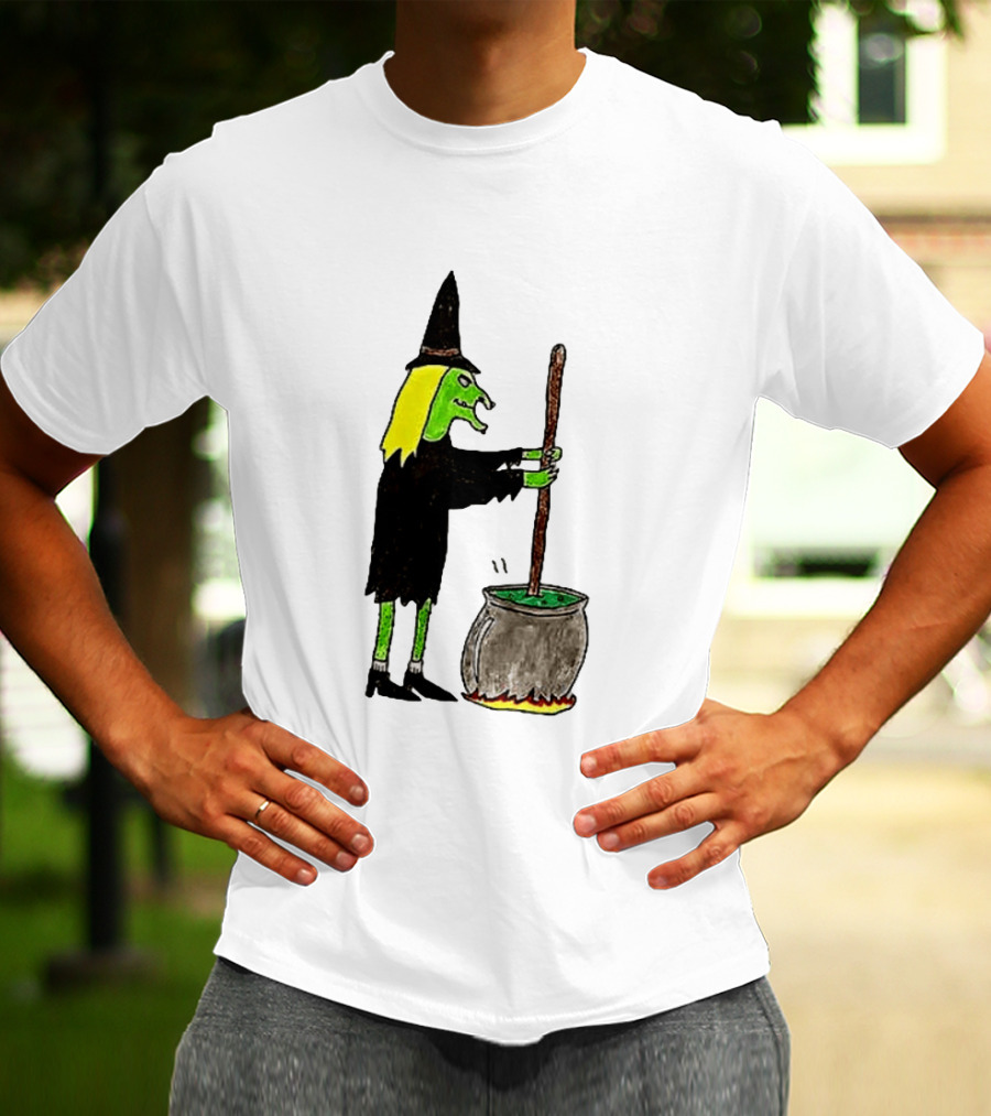Witch Stirring Cauldron Soup Season Halloween Magic T-Shirt