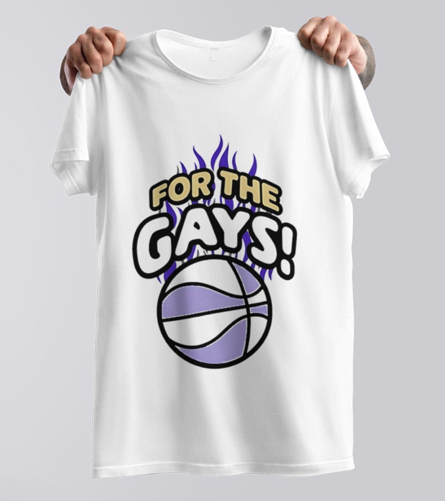 For The Gays Basketball Pride Equality With Flaming Basketball T-Shirt
