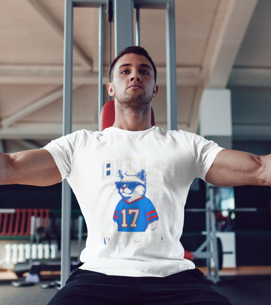 Bills Meowfia Cat 17 Jersey Buffalo Fan Football Sports T-Shirt