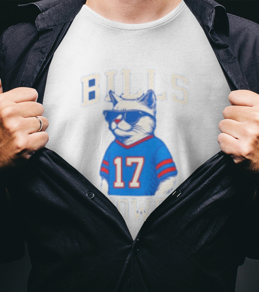 Bills Meowfia Cat 17 Jersey Buffalo Fan Football Sports T-Shirt