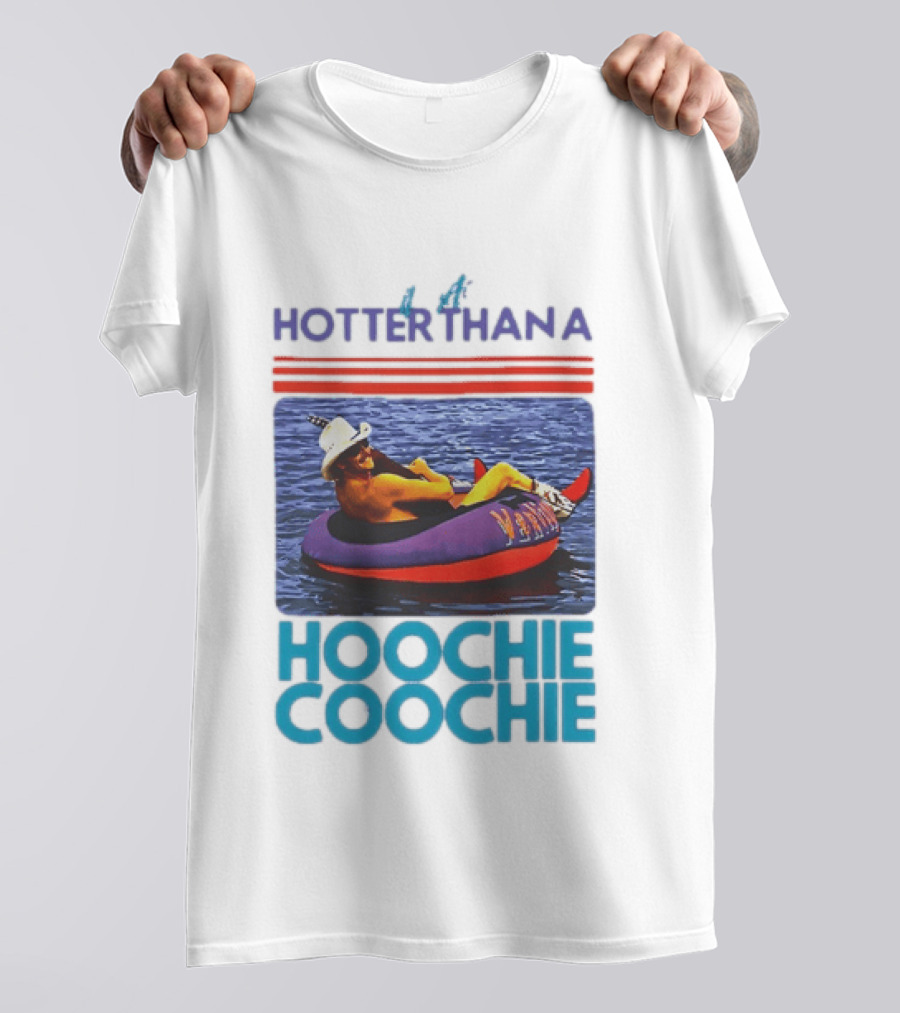 Hotter Than A Hoochie Coochie Lake Float Cowboy Hat T-Shirt
