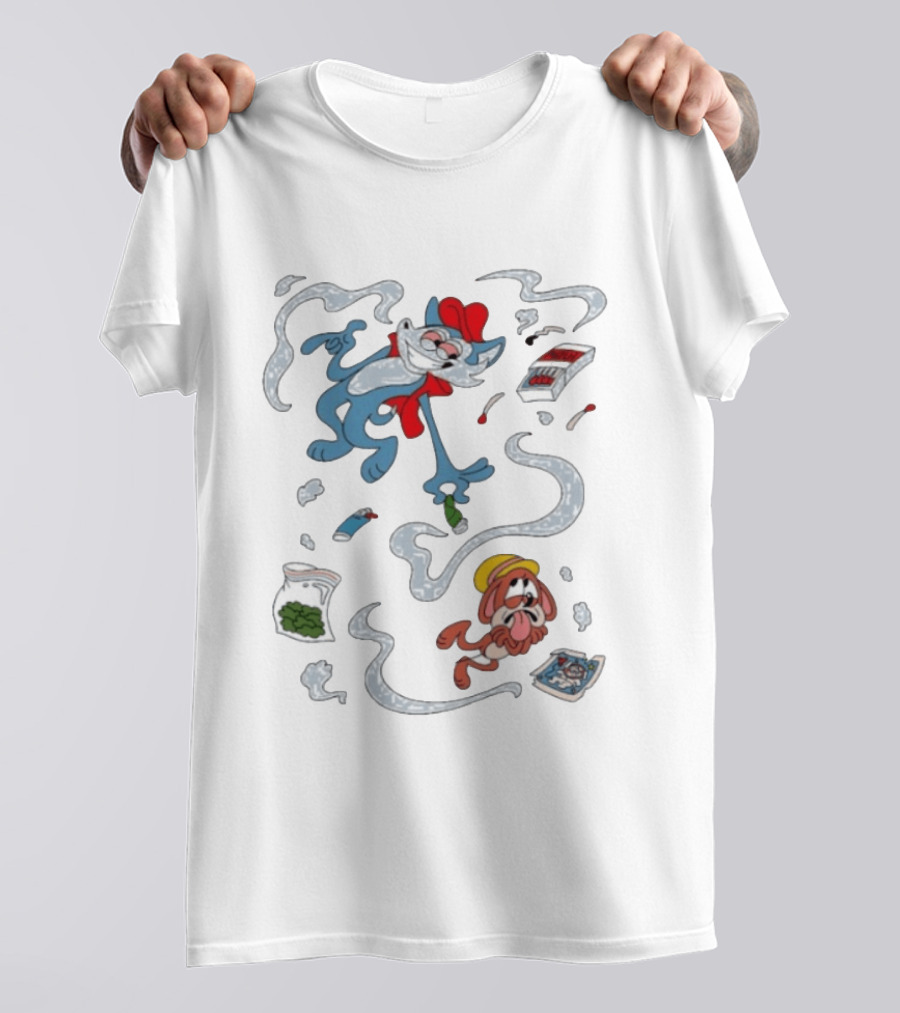 Original Ls Mark Catching Up Episode 2 Cartoon Characters With Smoke And Comic Effects T-Shirt