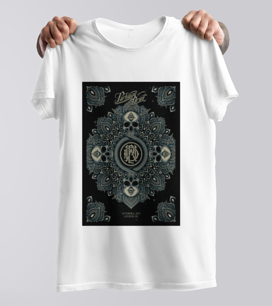 Parkway Drive Tour London UK October 4 2025 Mandala And Skull T-Shirt