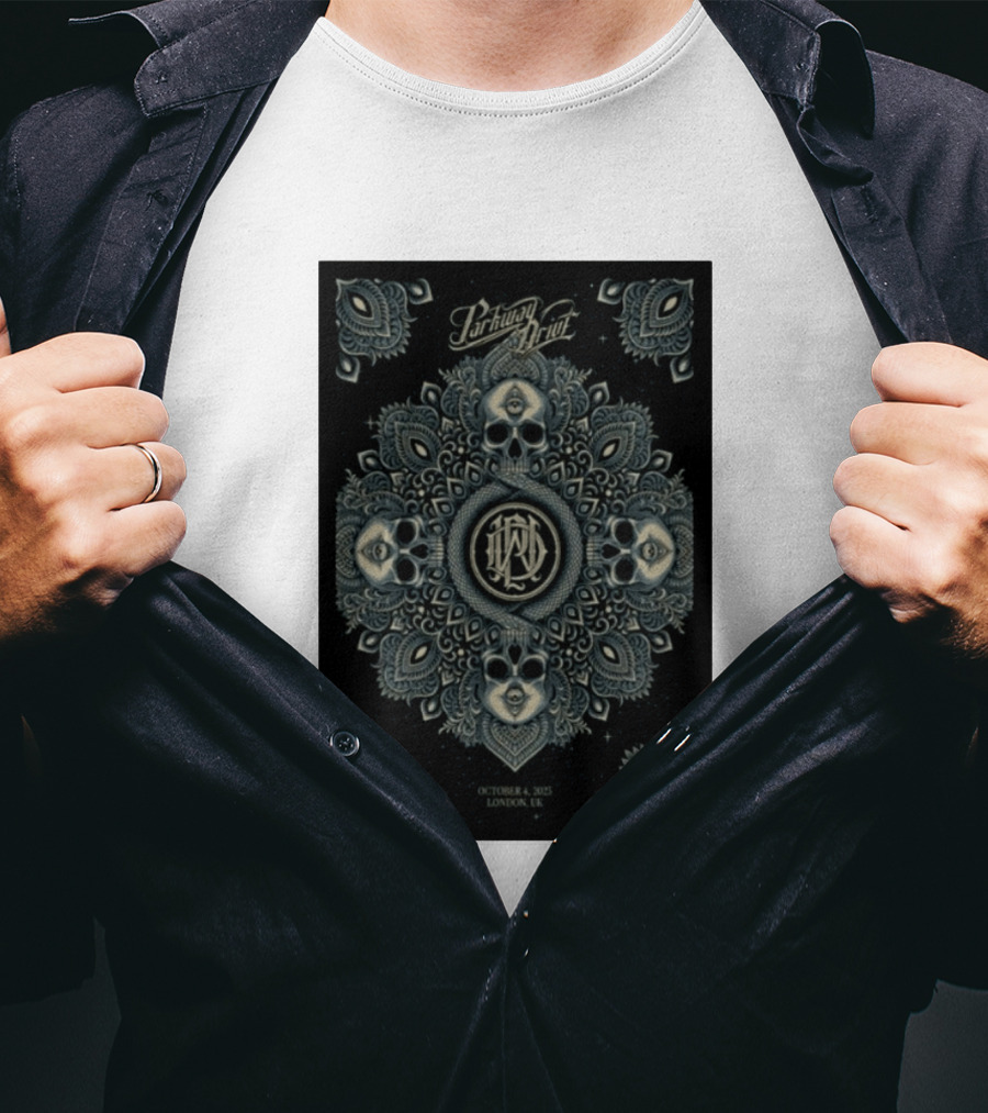 Parkway Drive Tour London UK October 4 2025 Mandala And Skull T-Shirt