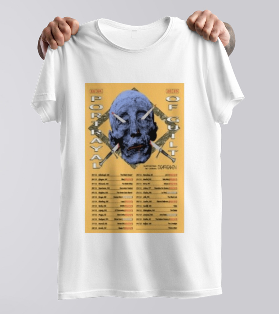 Portrayal Of Guilt Europe Tour 2025 Featuring Deafheaven Dates And Locations T-Shirt