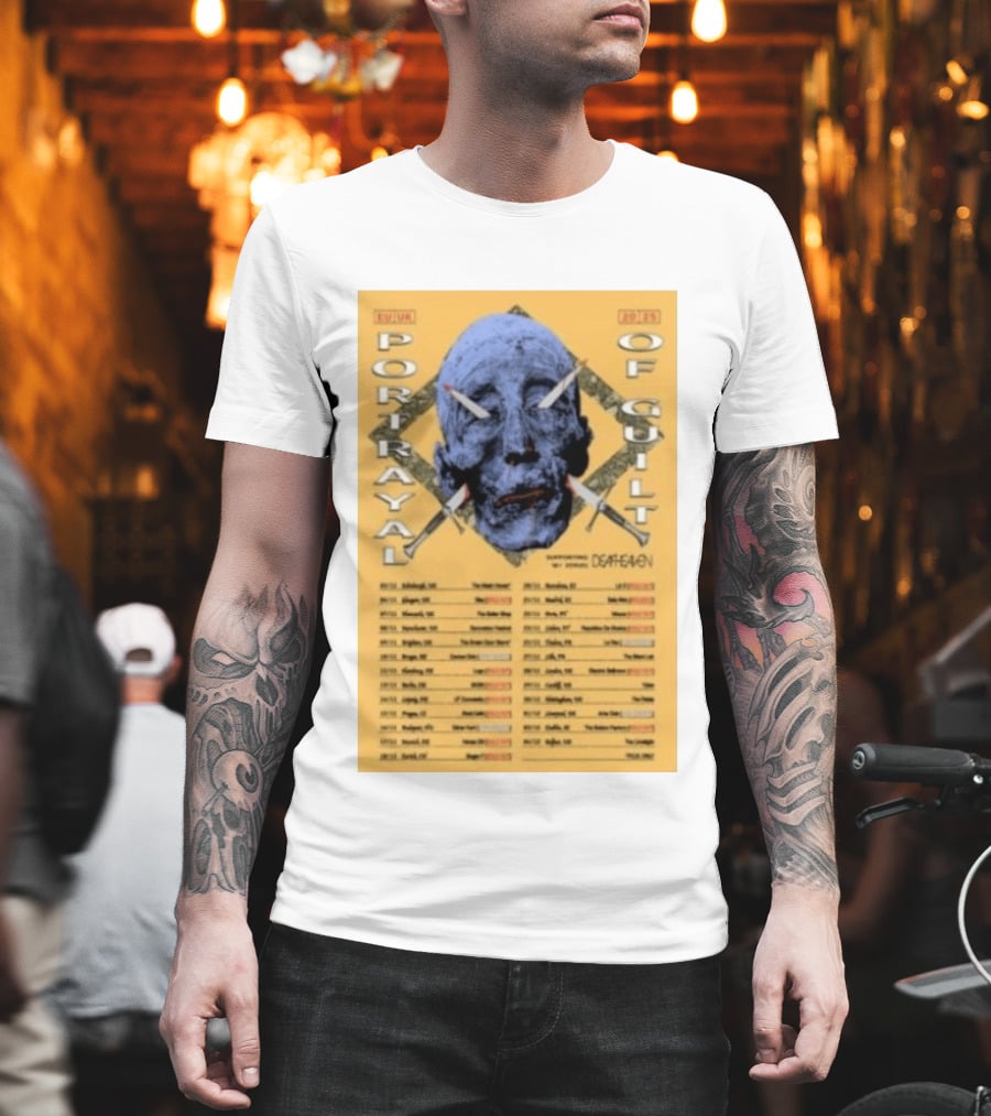 Portrayal Of Guilt Europe Tour 2025 Featuring Deafheaven Dates And Locations T-Shirt