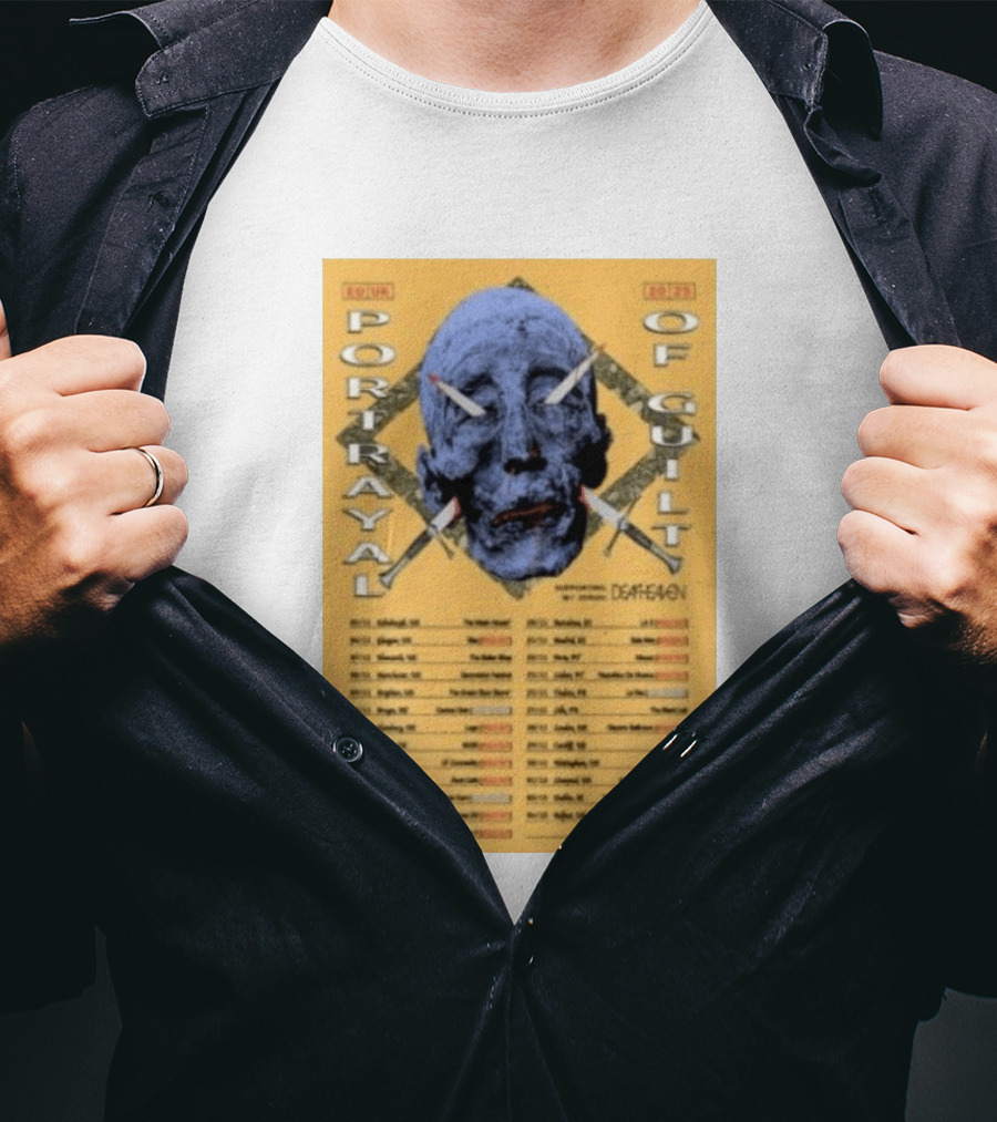 Portrayal Of Guilt Europe Tour 2025 Featuring Deafheaven Dates And Locations T-Shirt