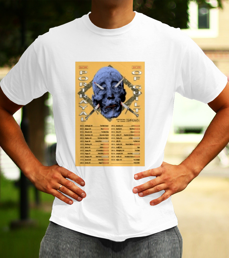 Portrayal Of Guilt Europe Tour 2025 Featuring Deafheaven Dates And Locations T-Shirt
