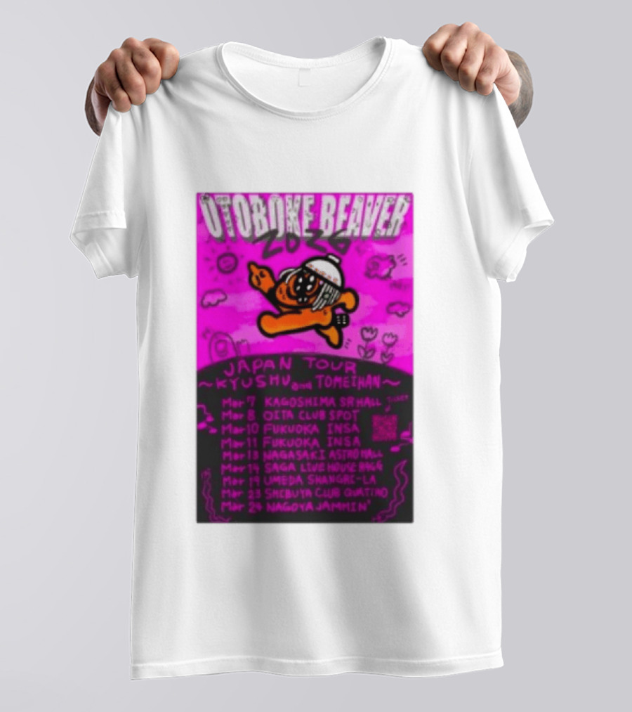 Otoboke Beaver Japan Tour 2026 Kyushu Tomiehan Kagoshima Oita Fukuoka Nagasaki Saga Umeda Shibuya Nagoya T-Shirt