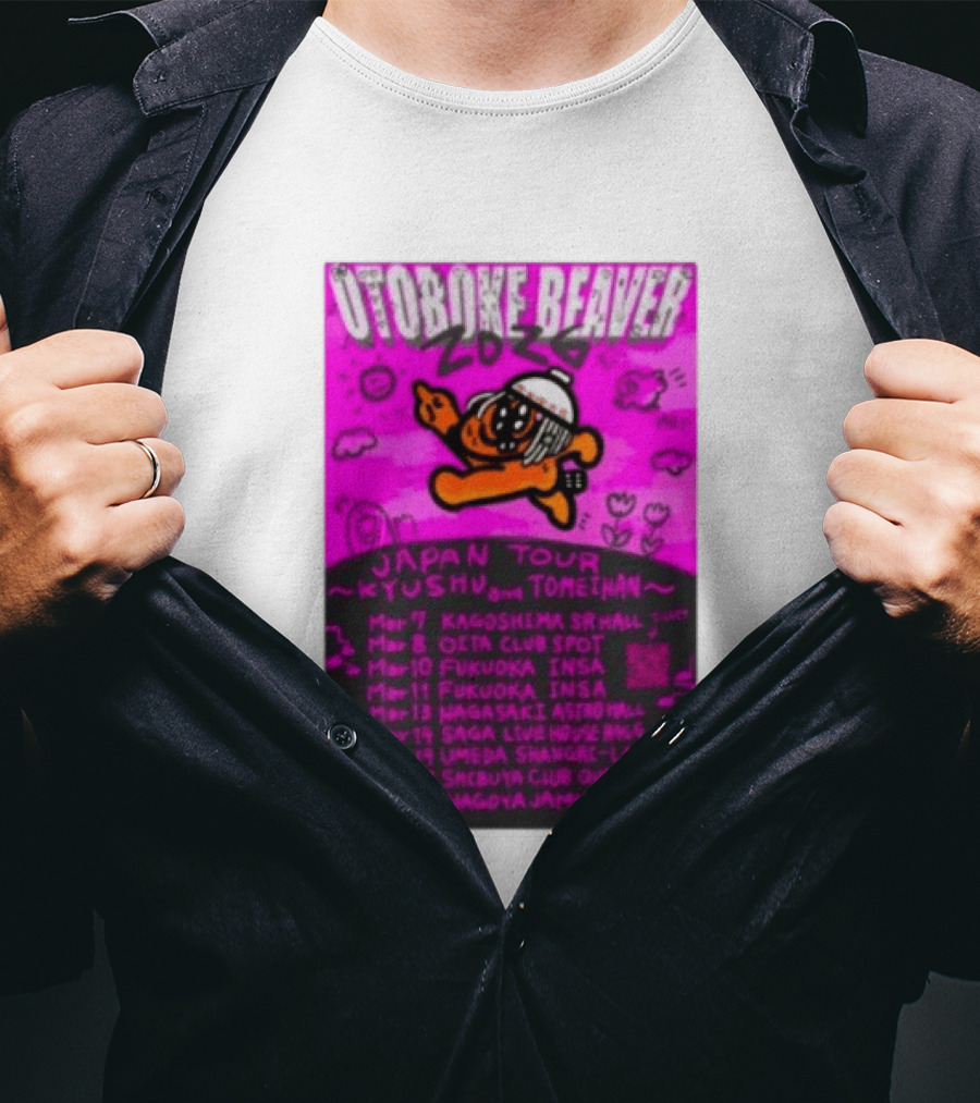 Otoboke Beaver Japan Tour 2026 Kyushu Tomiehan Kagoshima Oita Fukuoka Nagasaki Saga Umeda Shibuya Nagoya T-Shirt