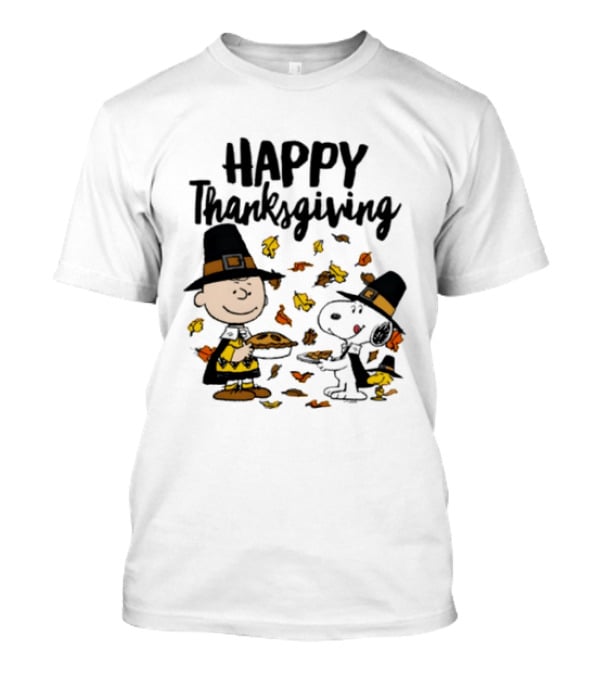 Happy Thanksgiving Peanuts Charlie Brown Snoopy Woodstock T-Shirt