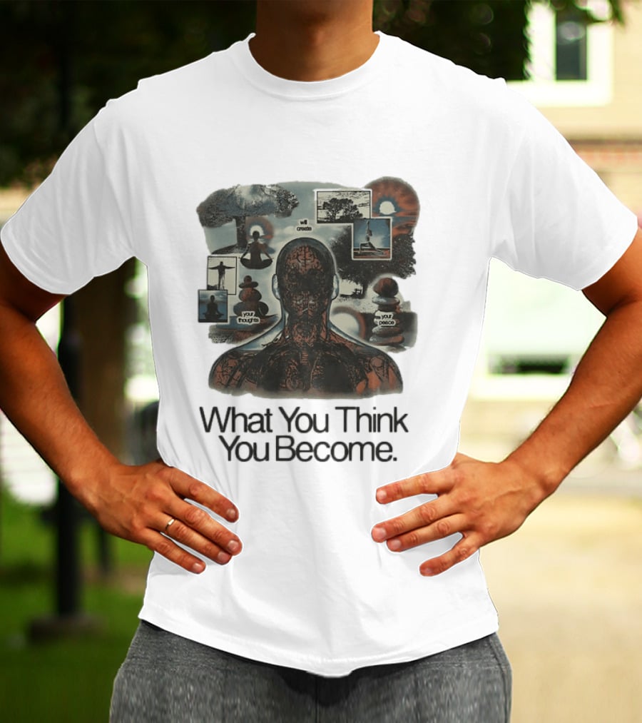 What You Think You Become Meditation Mindset Your Thoughts Shape Your Peace T-Shirt